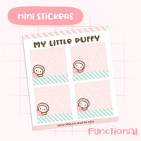Cute Hand-drawn My Little Puffy Functional Planner Sticker- Small Box