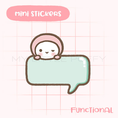 Cute Hand-drawn My Little Puffy Functional Planner Sticker- Speech Bubble