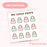 Cute Hand-drawn My Little Puffy Functional Planner Sticker- Mini Note