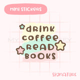 Drink Coffee Read Books Script Planner Sticker