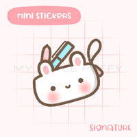 Pencil Pouch Bunny Planner Sticker