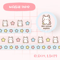 Cute Bunny Puffy Washi Tape Set