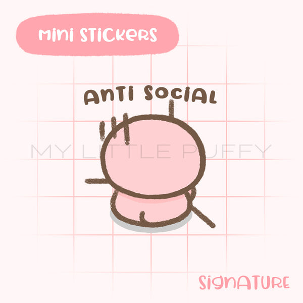 Anti Social Puffy Planner Sticker