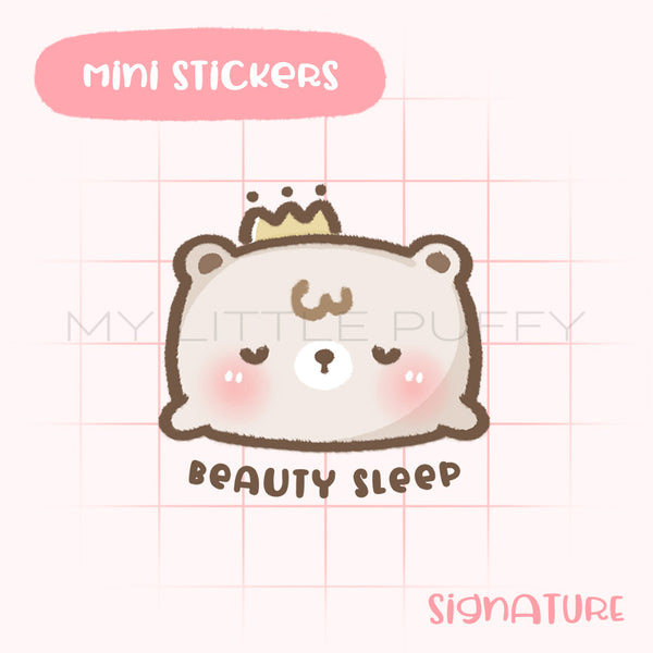 Beauty Sleep Puffy Bear Planner Sticker