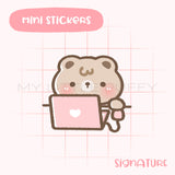 Computer Puffy Bear Planner Sticker