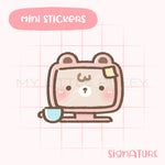 Computer Puffy Bear Planner Sticker