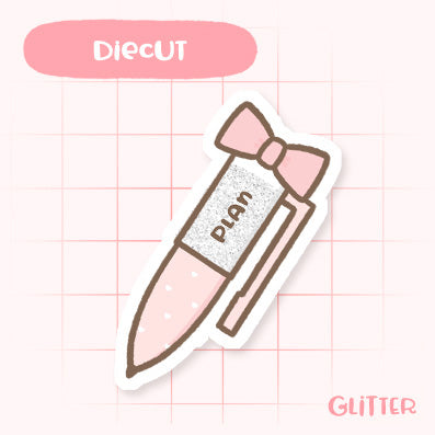 Cute Glitter Pen Die Cut