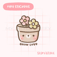 Grow Love Puffy Bear Planner Sticker