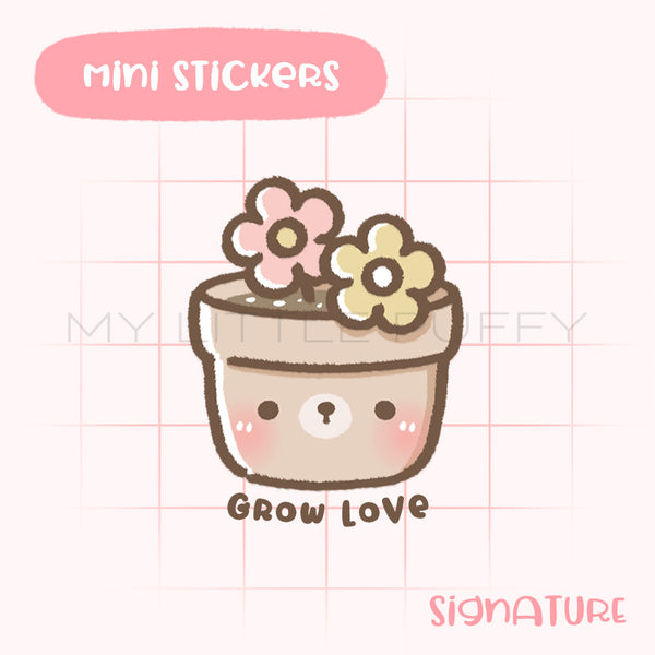 Grow Love Puffy Bear Planner Sticker