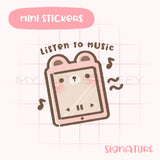 Listen To Music Puffy Bear Planner Sticker