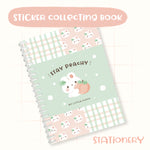 Puffy Peach Bunny Sticker Collecting Book