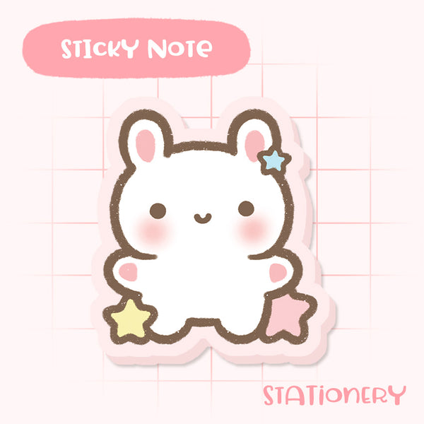 Cute Puffy Bunny Sticky Notepad