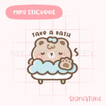 Take A Bath Puffy Bear Planner Sticker