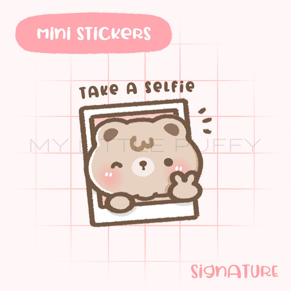 Take A Selfie Puffy Bear Planner Sticker