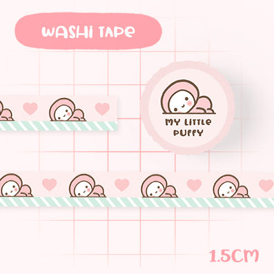 Cute Pink/ Mint My Little Puffy Washi Tape