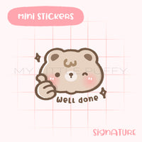 Well Done Puffy Bear Planner Sticker