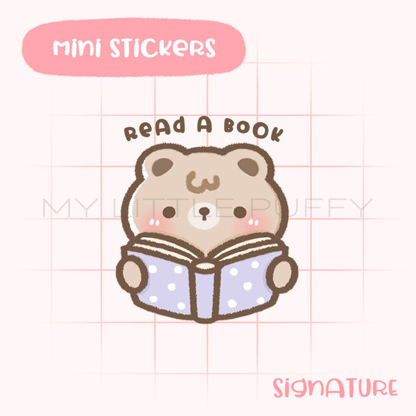 Read A Book Puffy Bear Planner Sticker