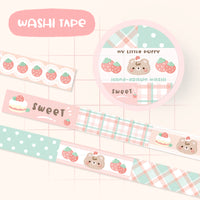 Cute Strawberry My Little Puffy Bear Washi Tape