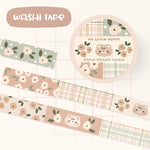 Cute Floral My Little Puffy Bear Washi Tape
